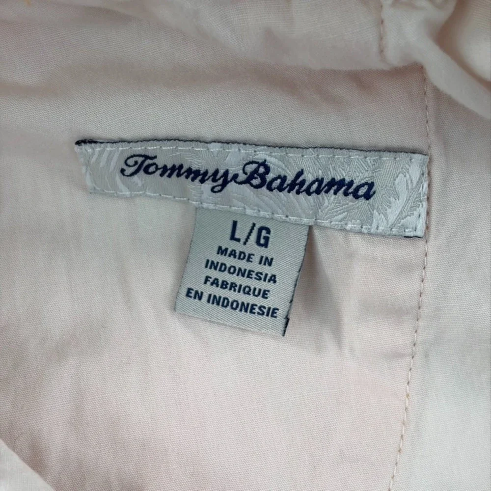 Tommy Bahama Harbor Herringbone Stretch Linen Blend Peach‎ Sorbet Men Large NWOT